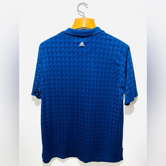 Adidas performance polo shirt golf geometric tridimensional blue men’s XXL - Picture 4 of 6